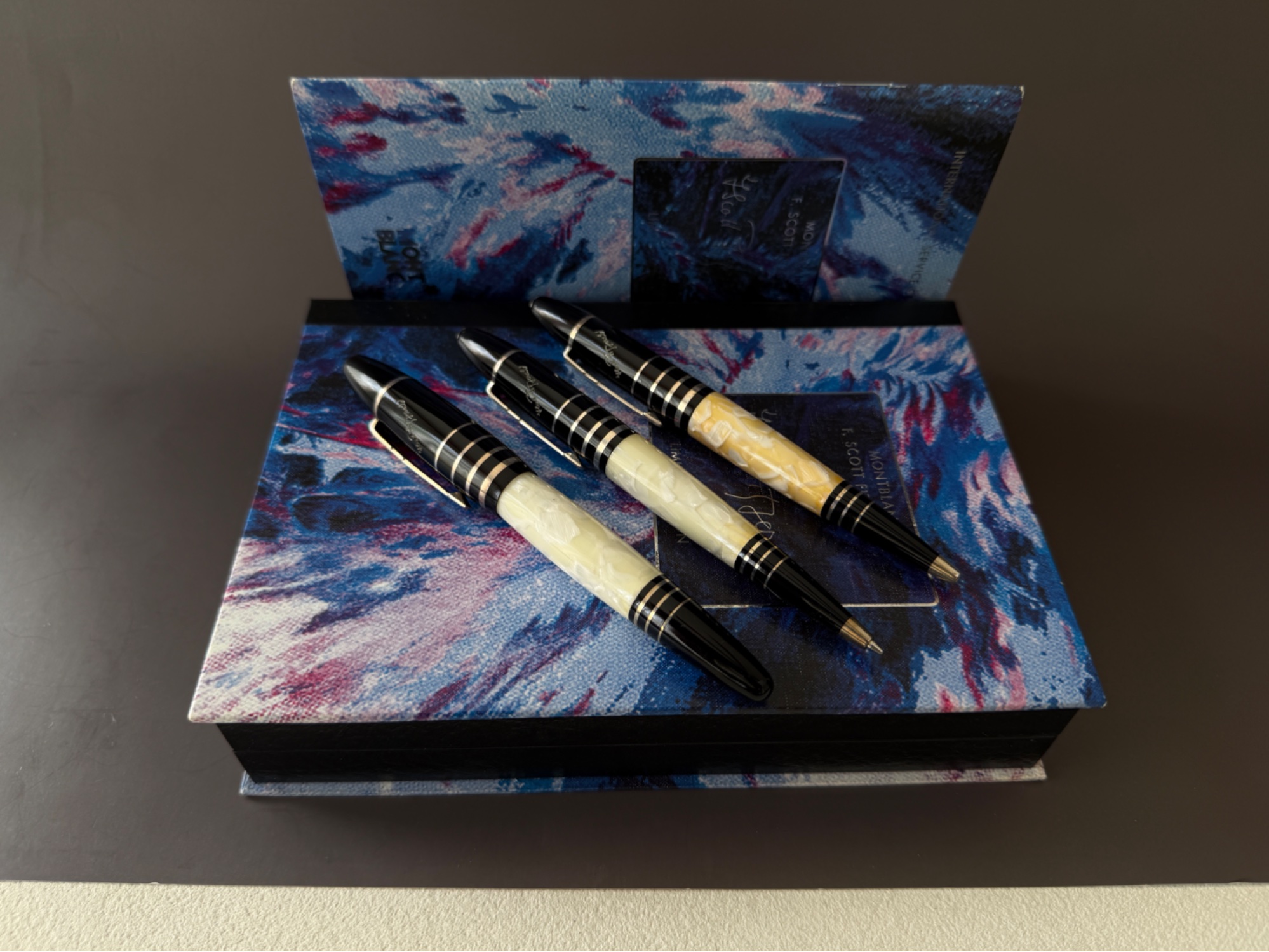 Montblanc F. Scott Fitzgerald Writers Edition 3 Pen Set FP BP MP 18K Nib
