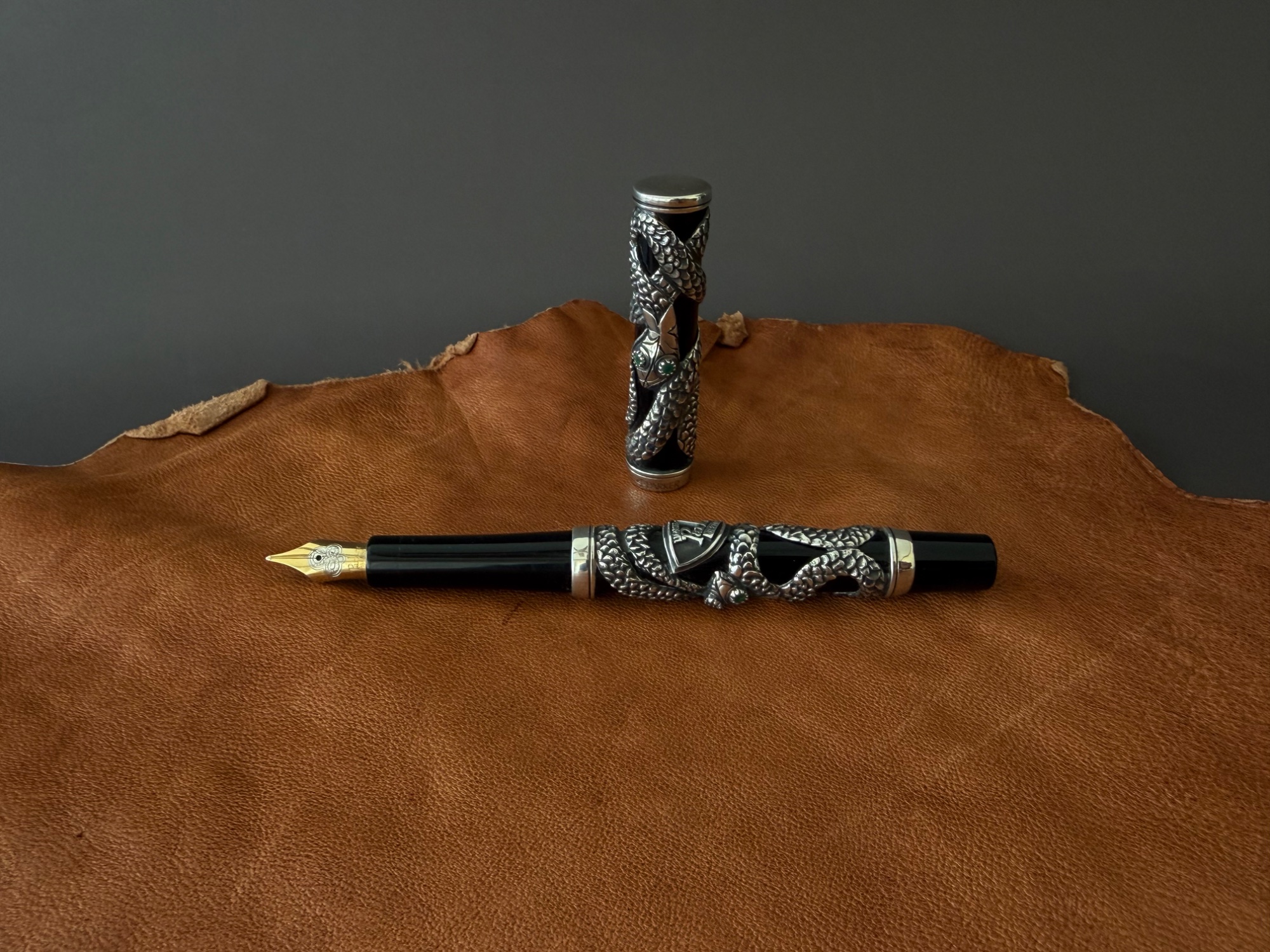 Parker Snake Limited Edition Fountain Pen Sterling Silver 18K Gold M Nib