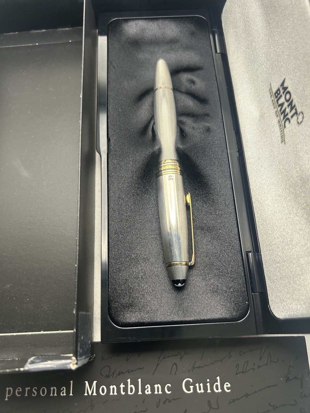 Montblanc Barley 146 Solitaire Solid Sterling Silver Fountain Pen 18K M Nib - Image 4