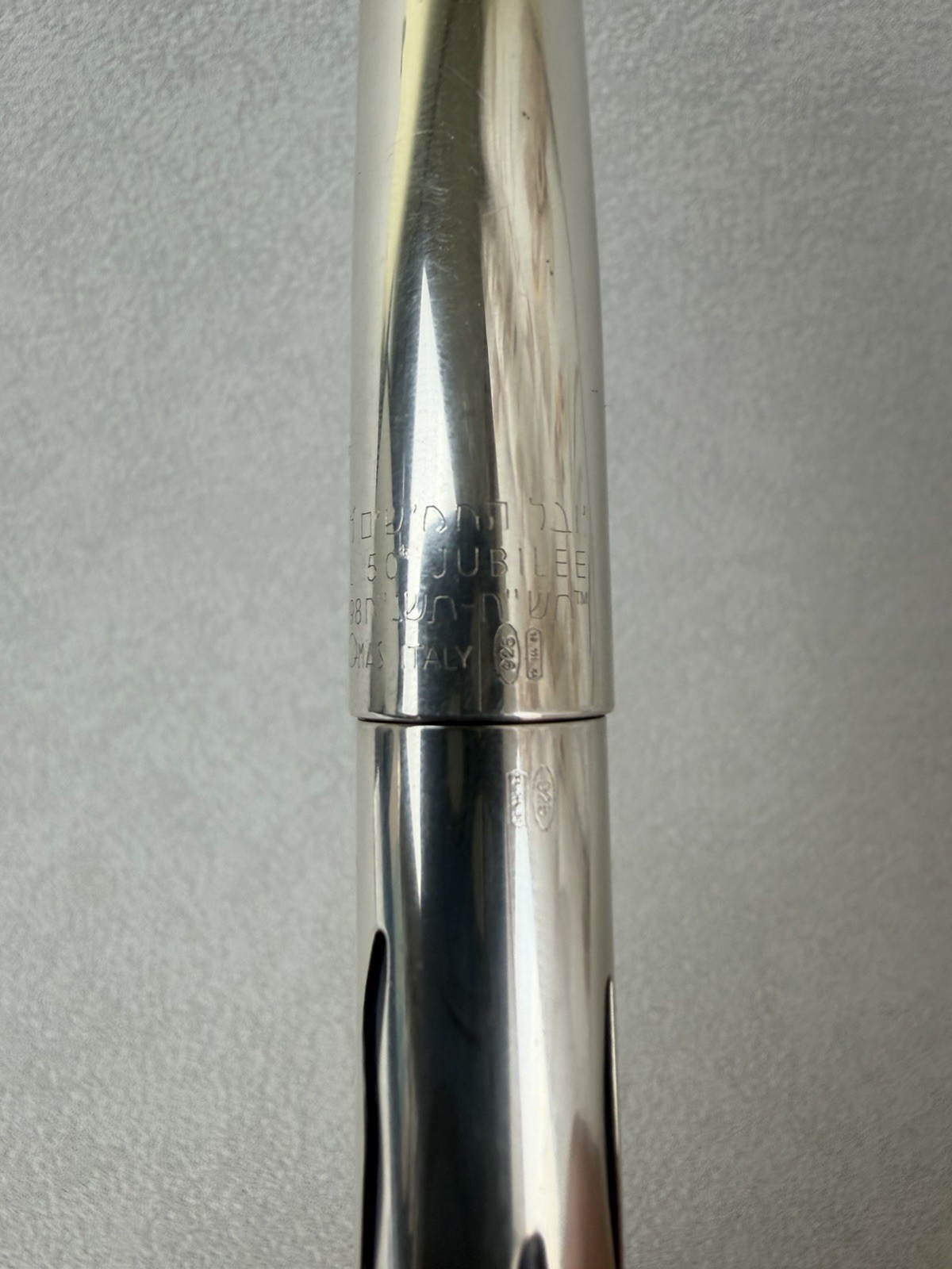 OMAS Israel Jubilee 50 Years 1948-1998 Solid Silver Fountain Pen 18K M Nib - Image 16