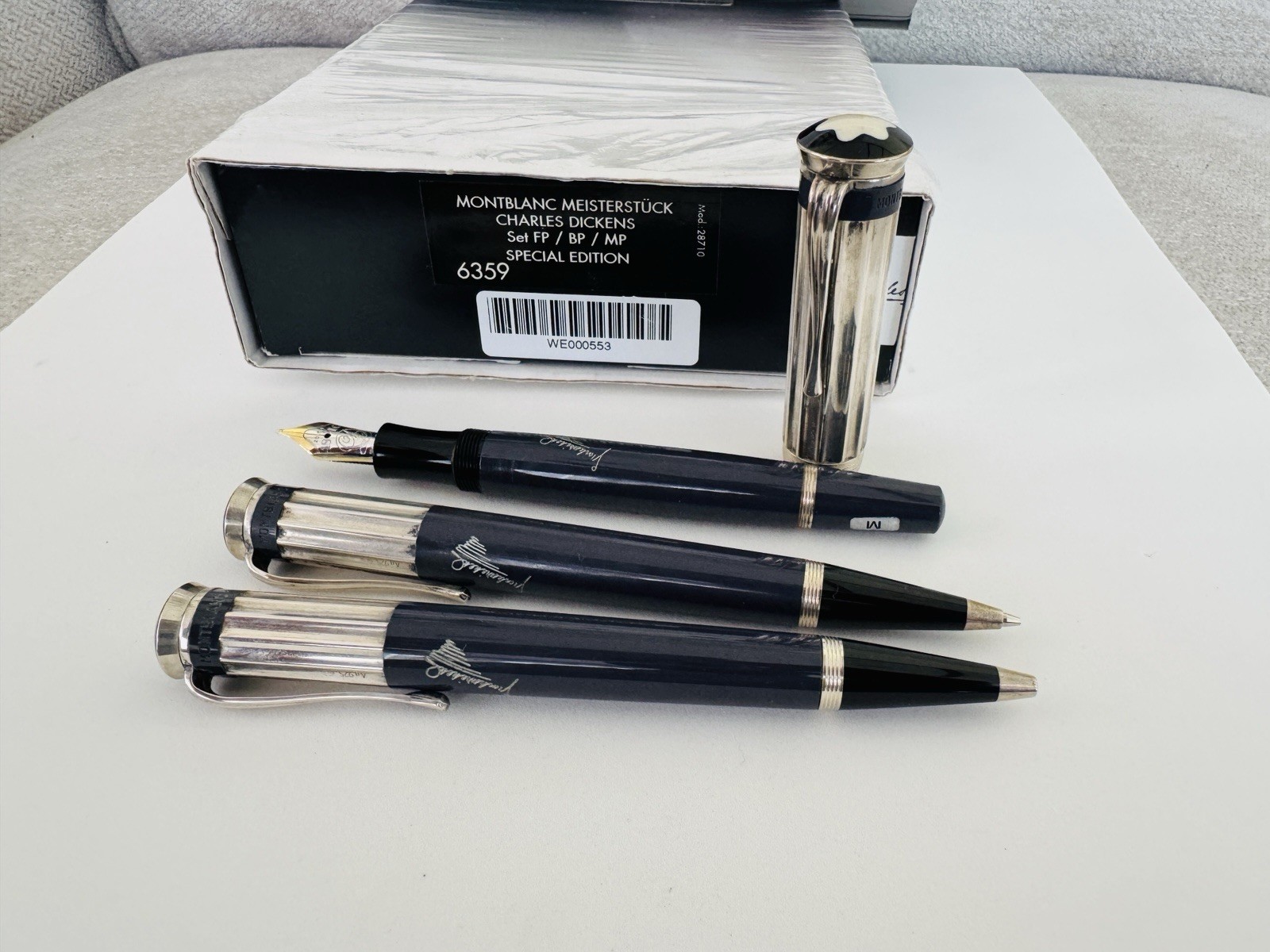 Montblanc Charles Dickens Writers Edition Set FP BP MP 18K Medium Nib - Image 9