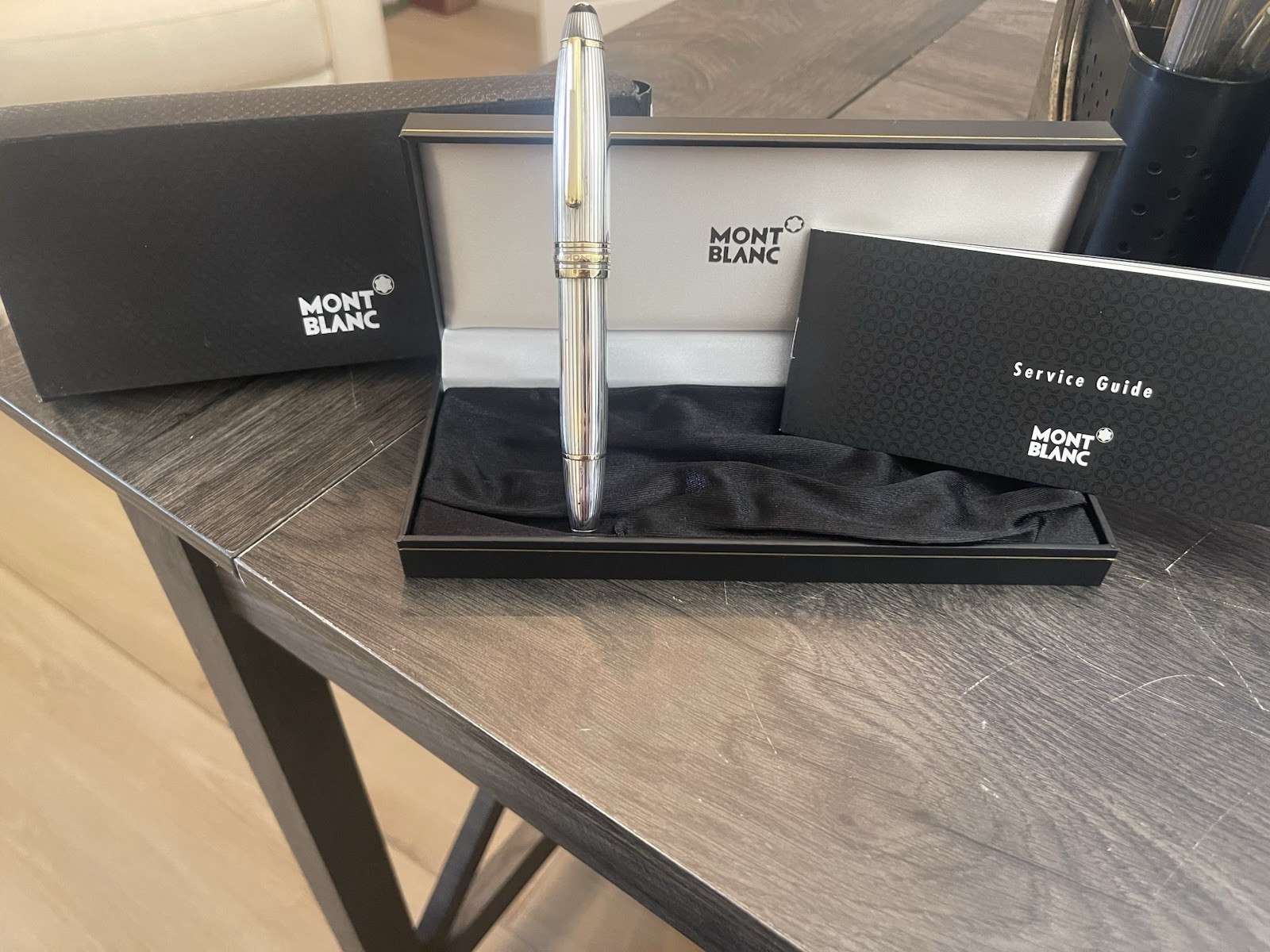 Montblanc Barley 146 Solitaire Solid Sterling Silver Fountain Pen 18K M Nib - Image 2
