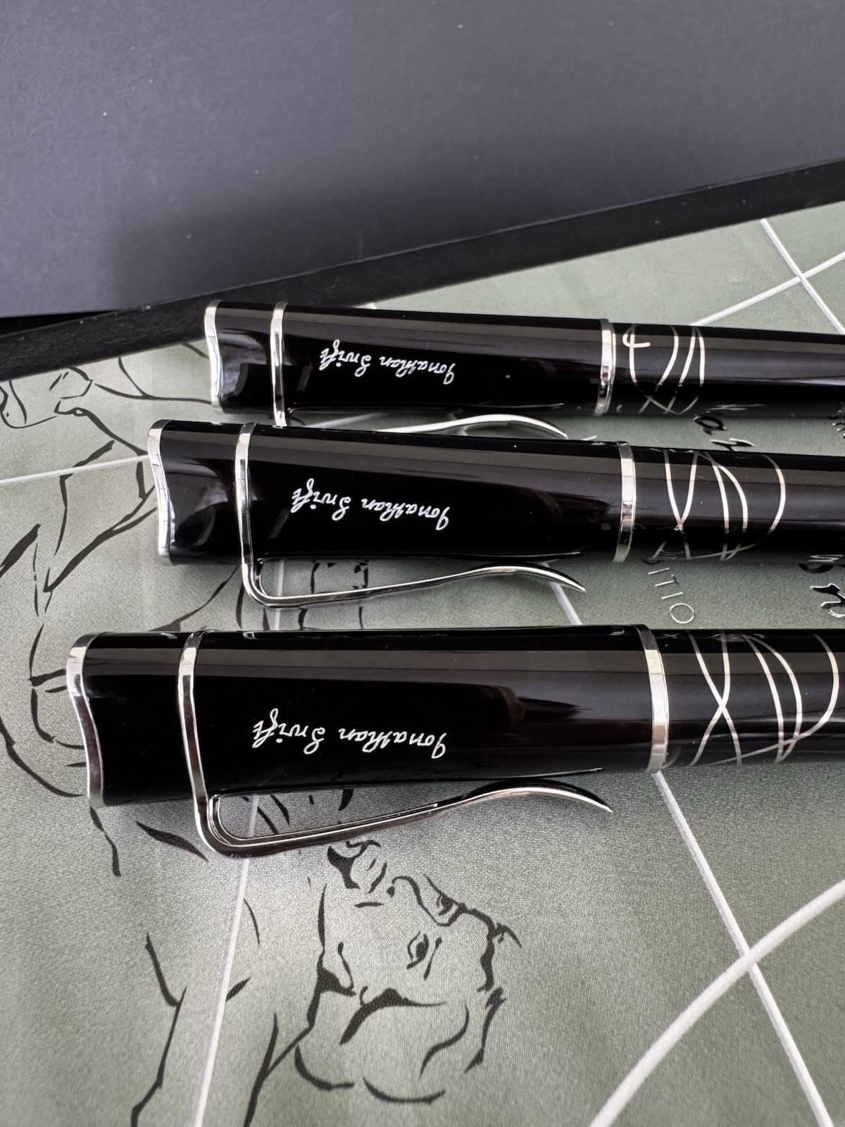 Montblanc Jonathan Swift Writers Edition 3-Pen Set RB Pencil FP 18K Nib - Image 9