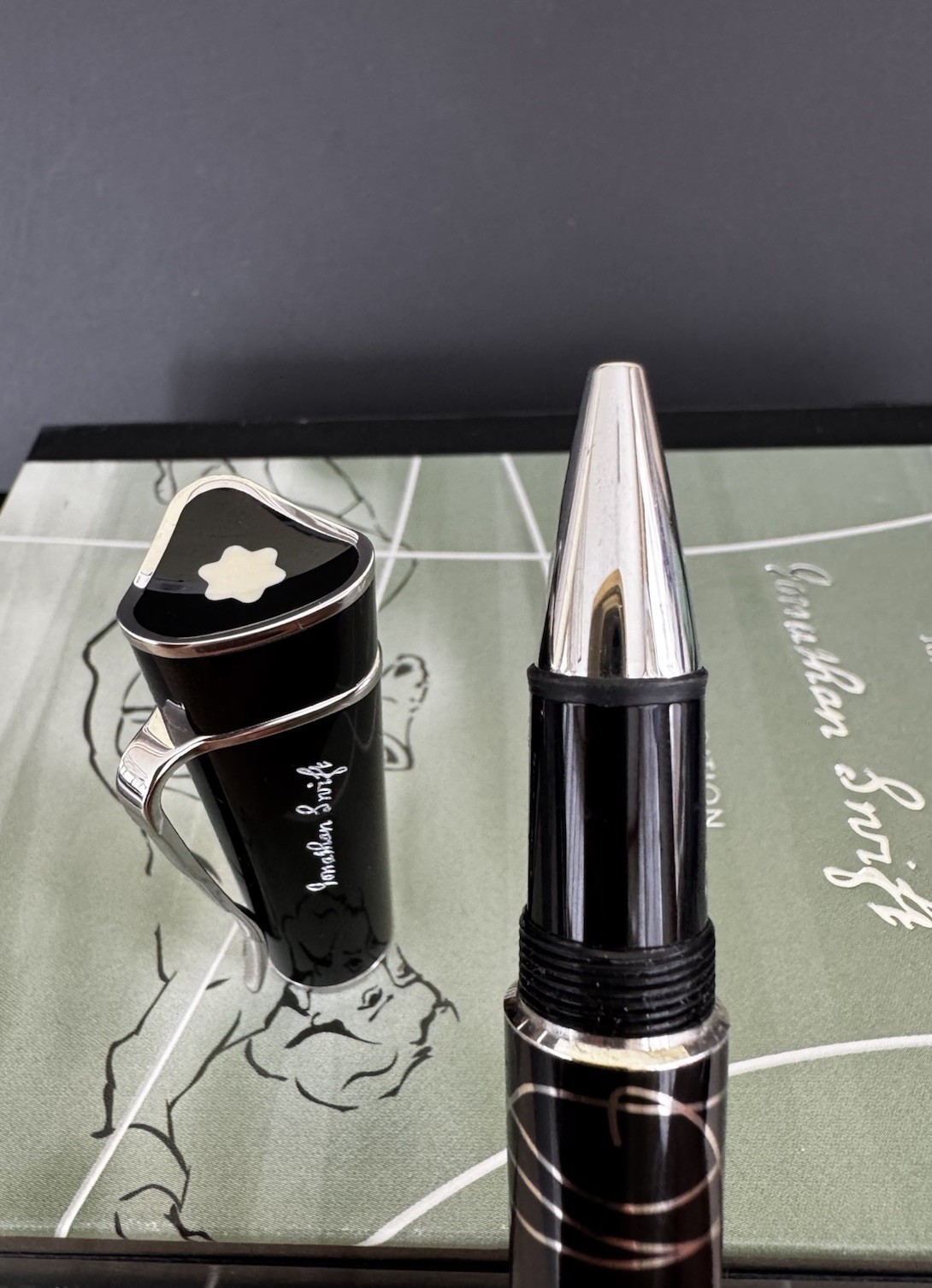 Montblanc Jonathan Swift Writers Edition 3-Pen Set RB Pencil FP 18K Nib - Image 7
