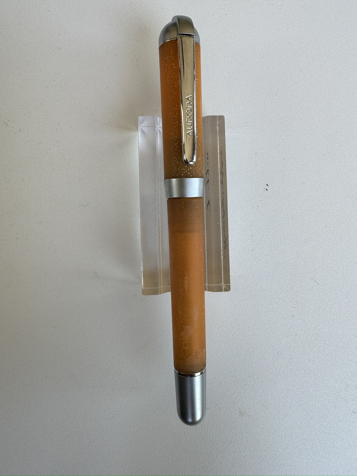 Aurora Idea Orange Vintage Fountain Pen Steel M Nib