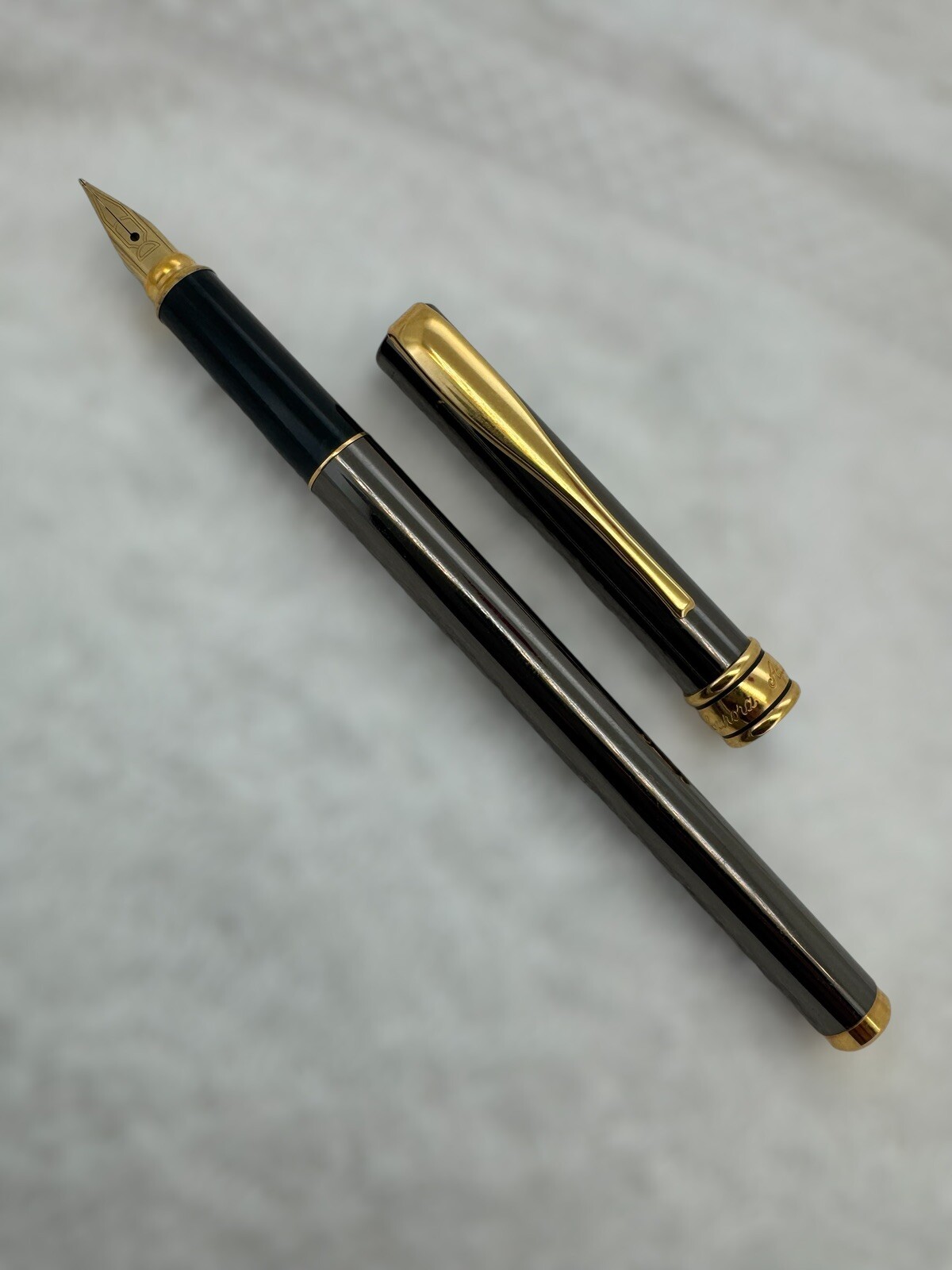 Aurora Magellano Gray Lacquer Fountain Pen Steel M Nib