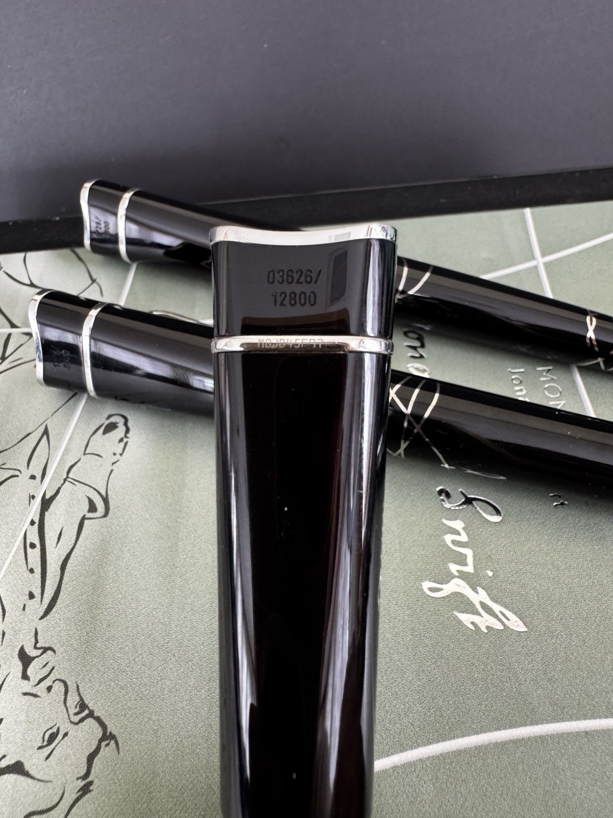 Montblanc Jonathan Swift Writers Edition 3-Pen Set RB Pencil FP 18K Nib - Image 8