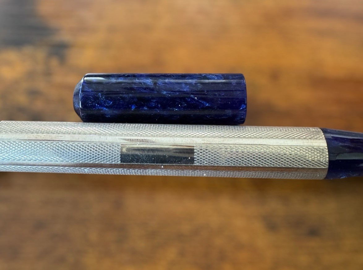 Visconti Rinascimento Star Dust Celluloid Cobalt Fountain Pen 14K M Nib - Image 11