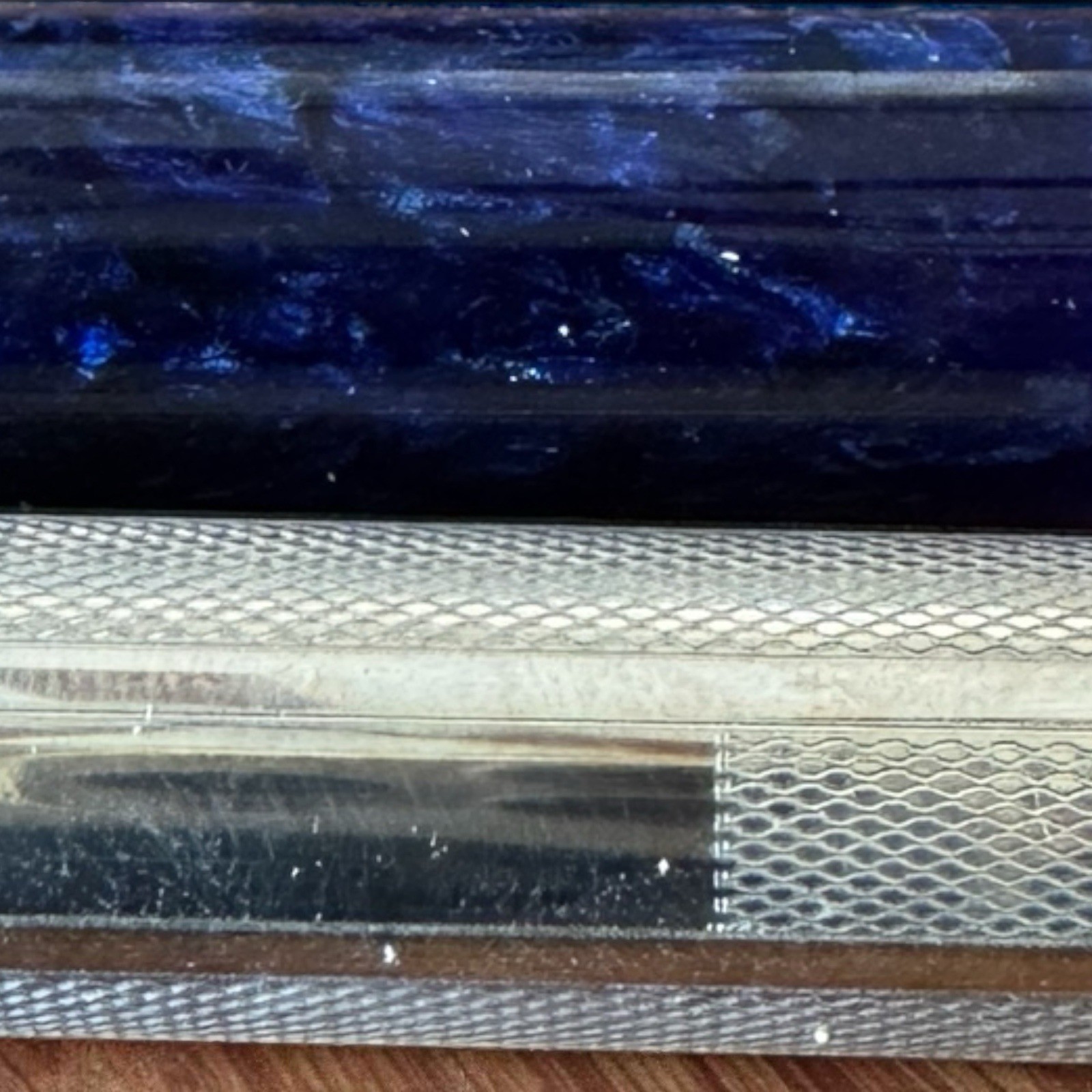 Visconti Rinascimento Star Dust Celluloid Cobalt Fountain Pen 14K M Nib - Image 10
