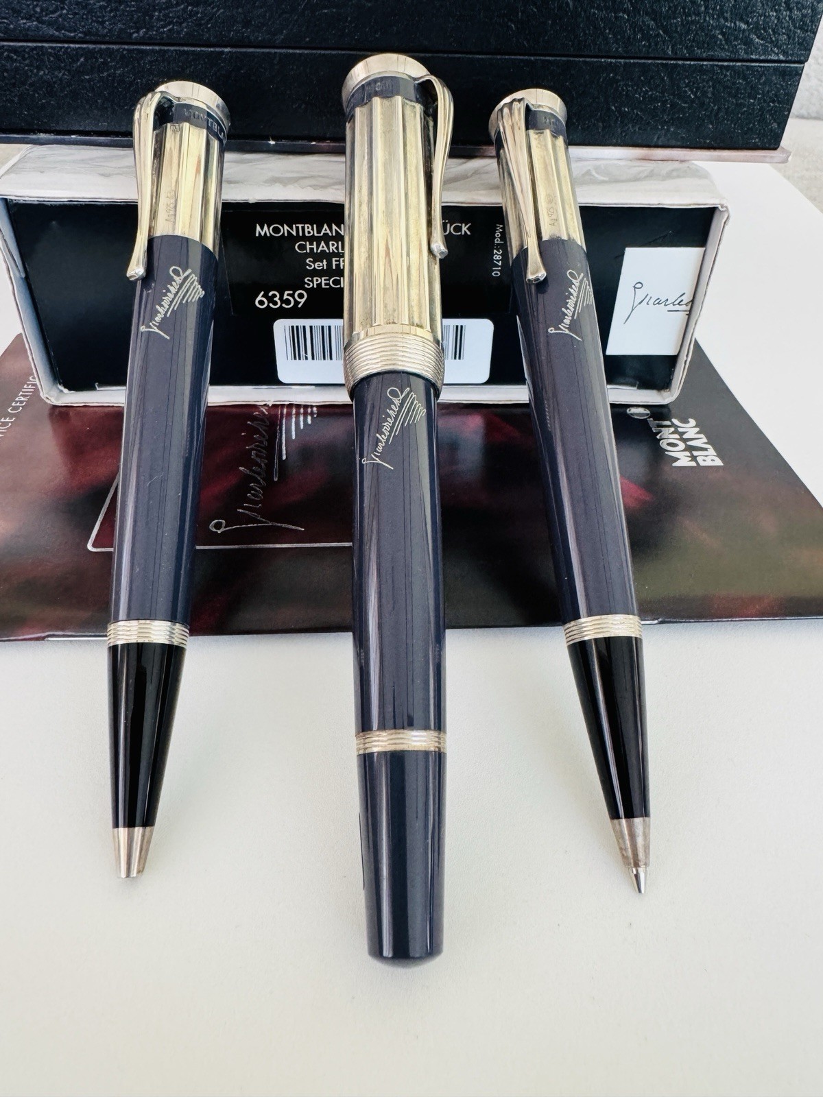 Montblanc Charles Dickens Writers Edition Set FP BP MP 18K Medium Nib - Image 8