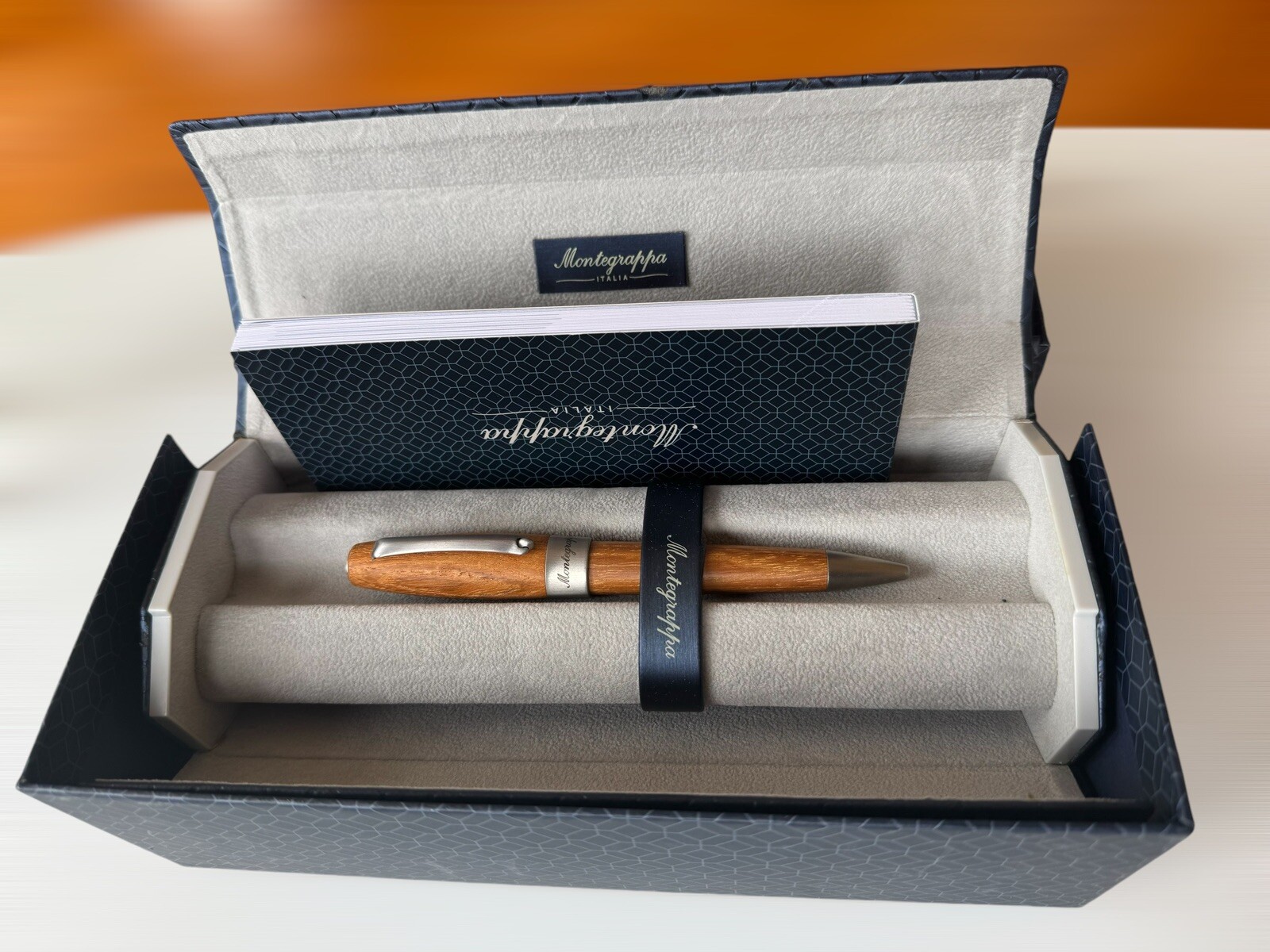 Montegrappa Heartwood Olive Wood and Stainless Steel Ballpoint Pen