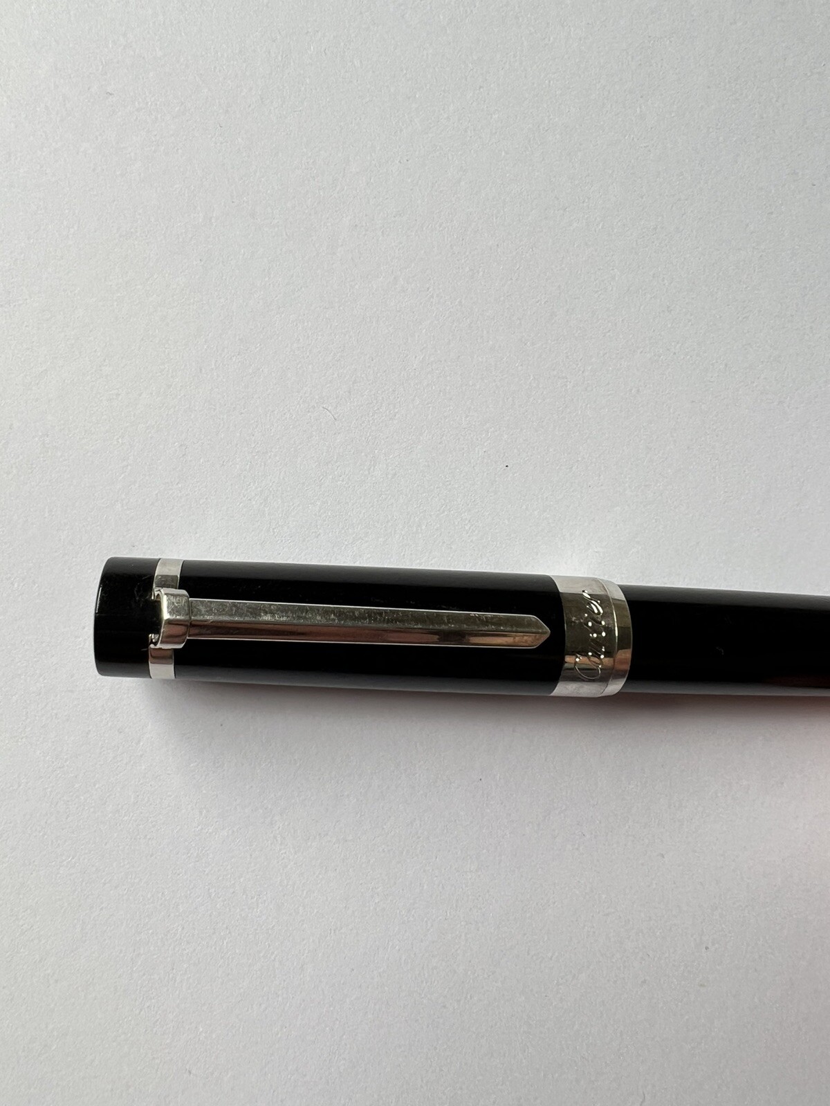 Cartier Twist Type Authentic Ballpoint Pen Black Resin and Silver - Image 9