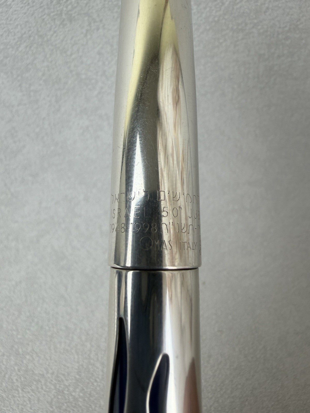 OMAS Israel Jubilee 50 Years 1948-1998 Solid Silver Fountain Pen 18K M Nib - Image 15