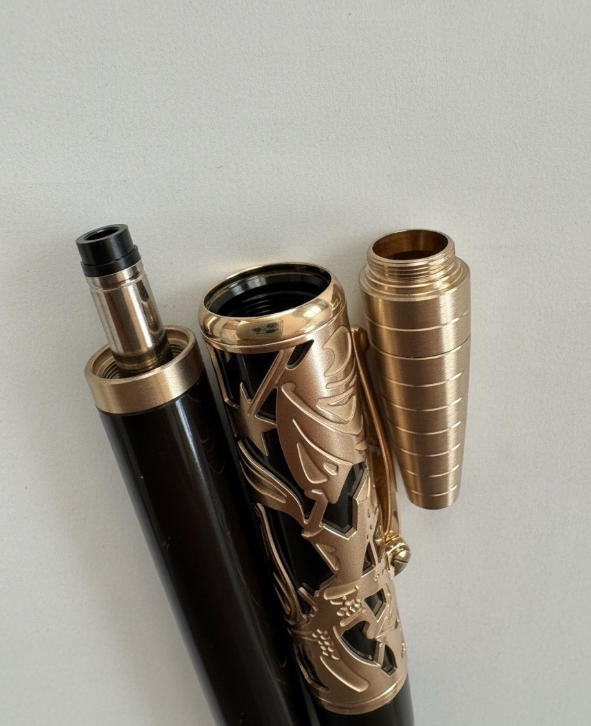 Vintage Bossert and Erhard Basketweave Amber Ice Fountain Pen 18K Gold M Nib - Image 7