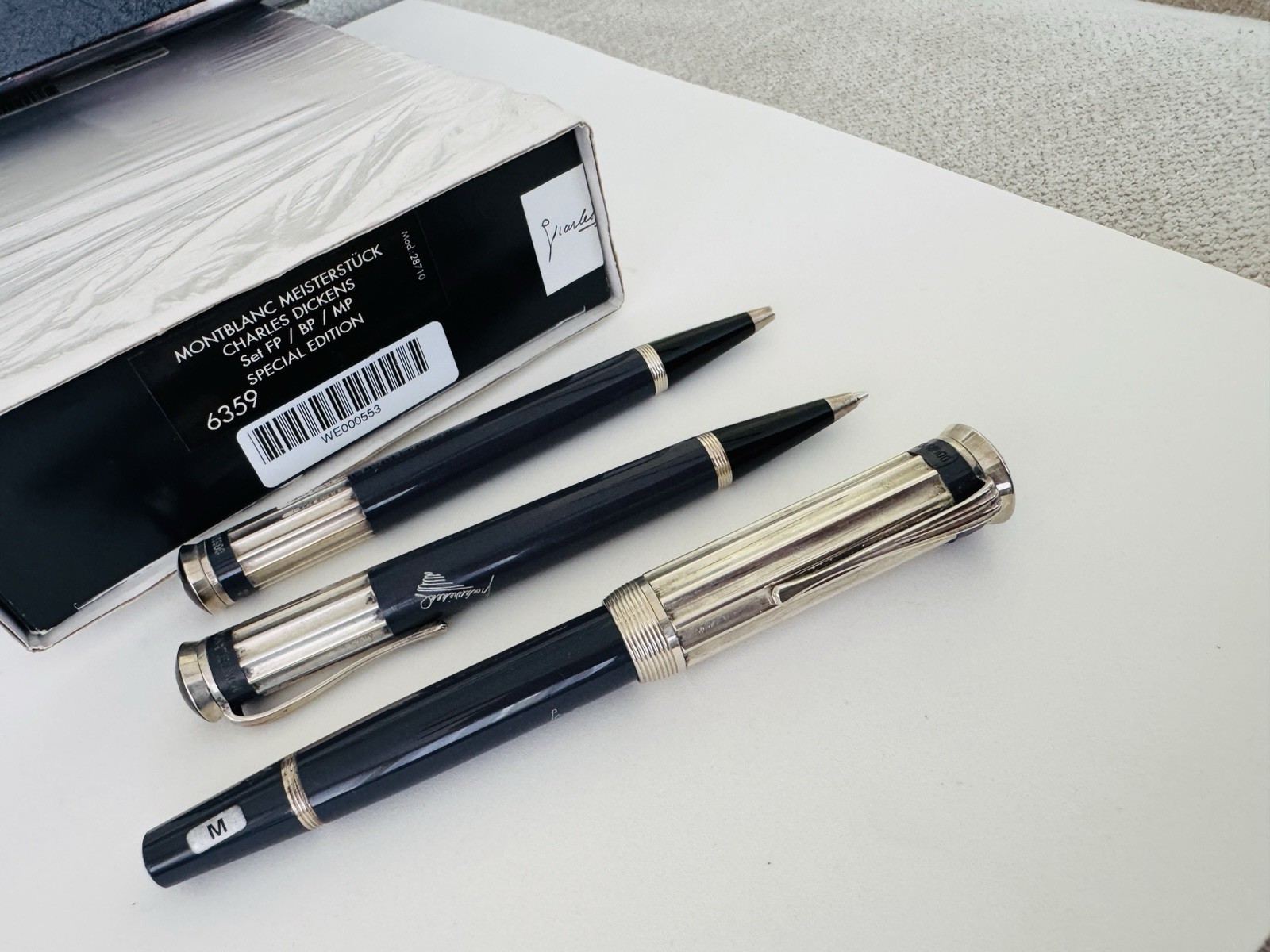 Montblanc Charles Dickens Writers Edition Set FP BP MP 18K Medium Nib - Image 12