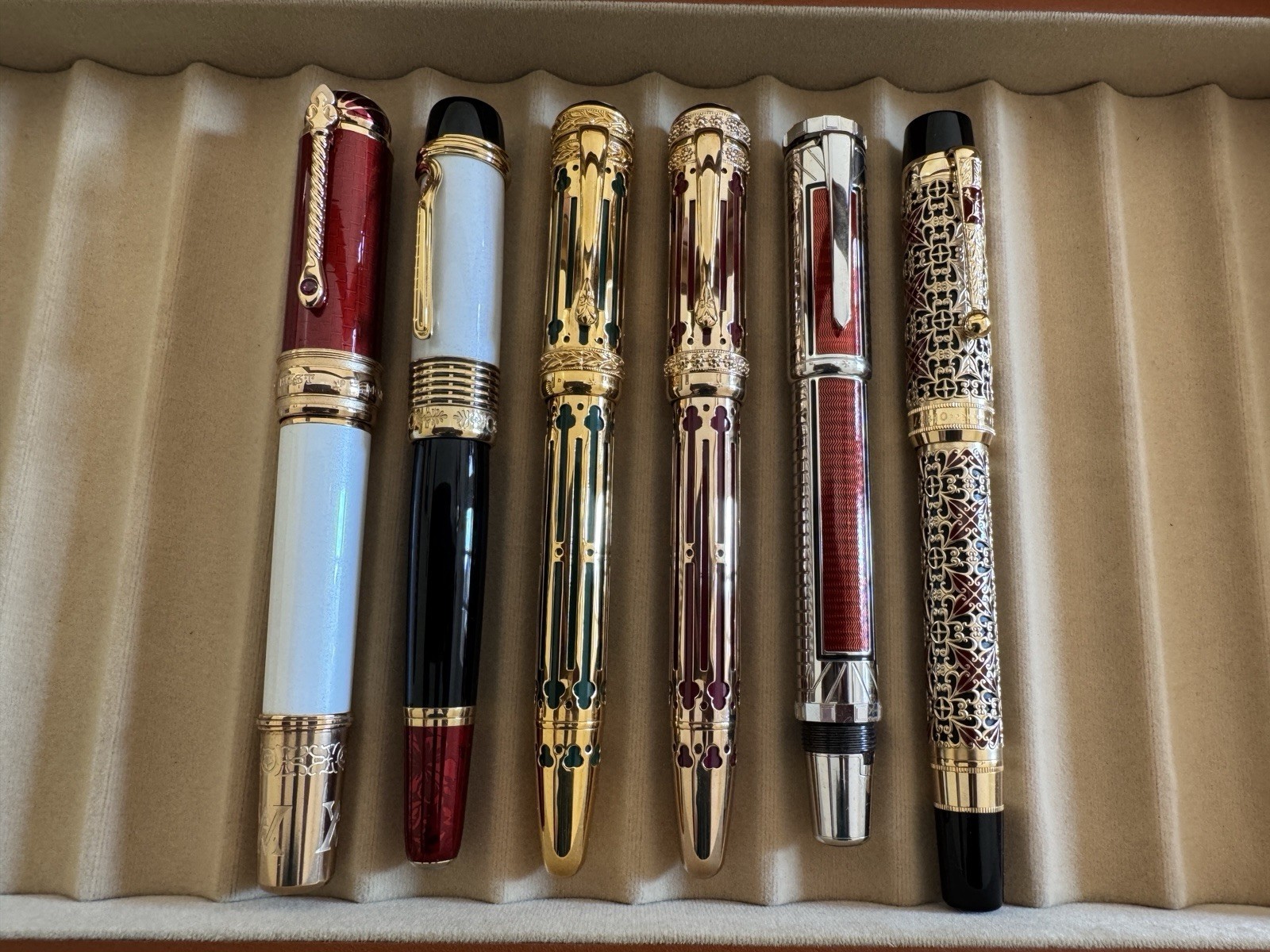 Montblanc Patron Of Art Limited Edition 6 Fountain Pens Set 18K Gold Nib - Image 4