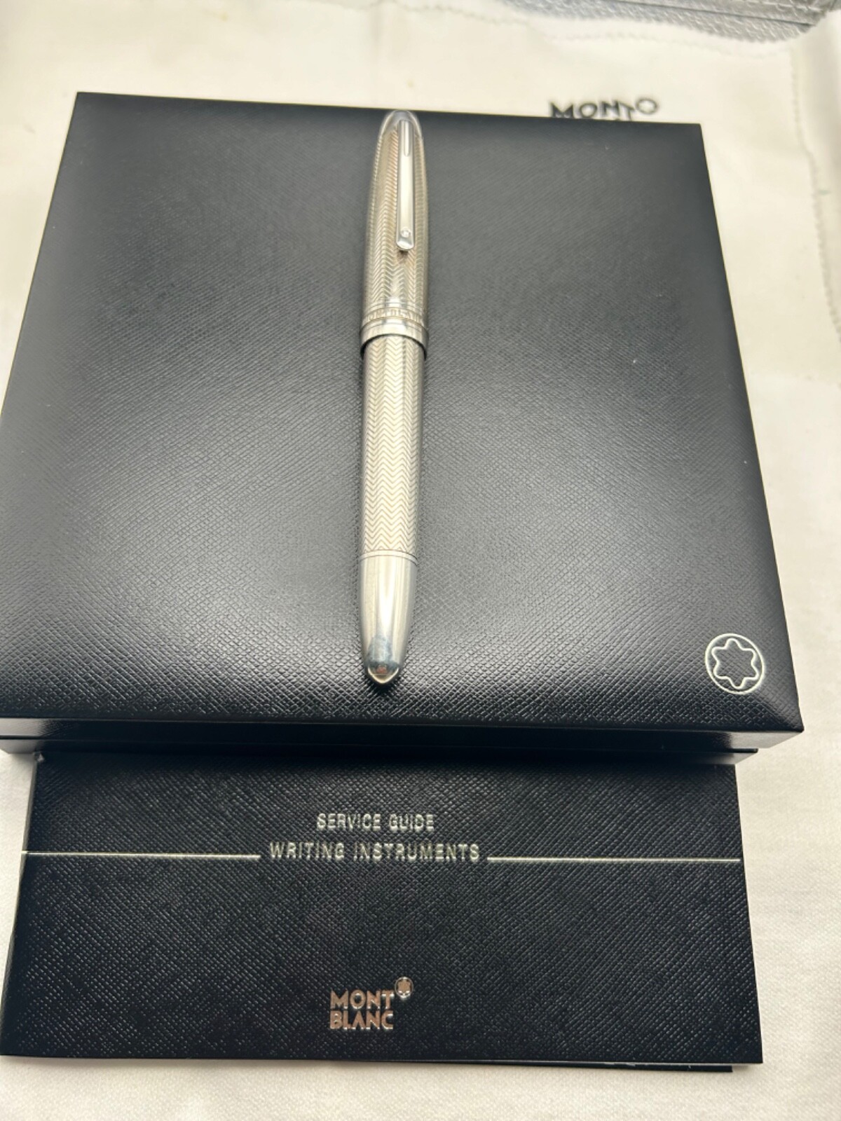 Montblanc Barley 146 Solitaire Solid Sterling Silver Fountain Pen 18K M Nib - Image 3