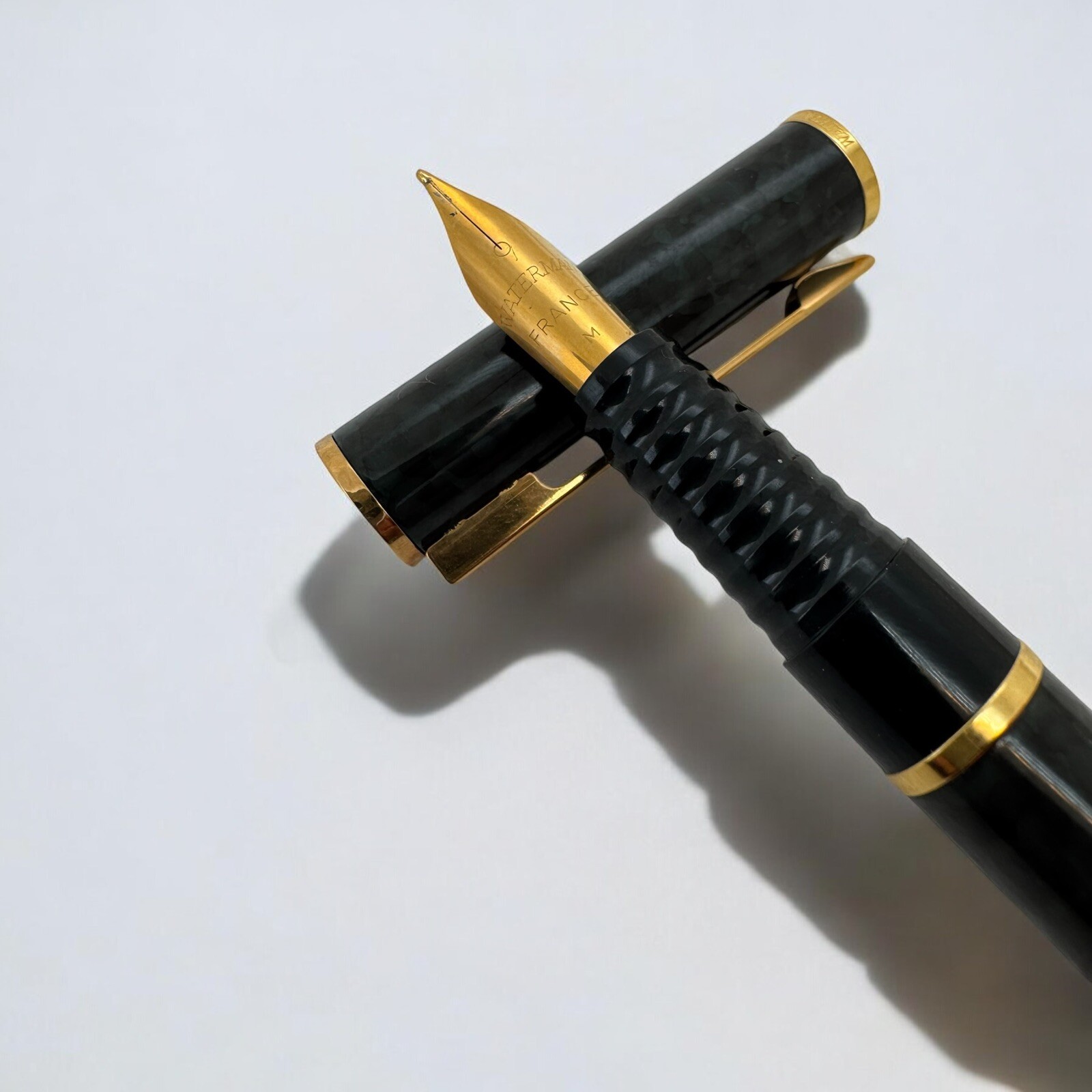 4 Waterman Fountain Pens Set Metal Lined Gold Trim M and F Nibs France NEW - Image 4