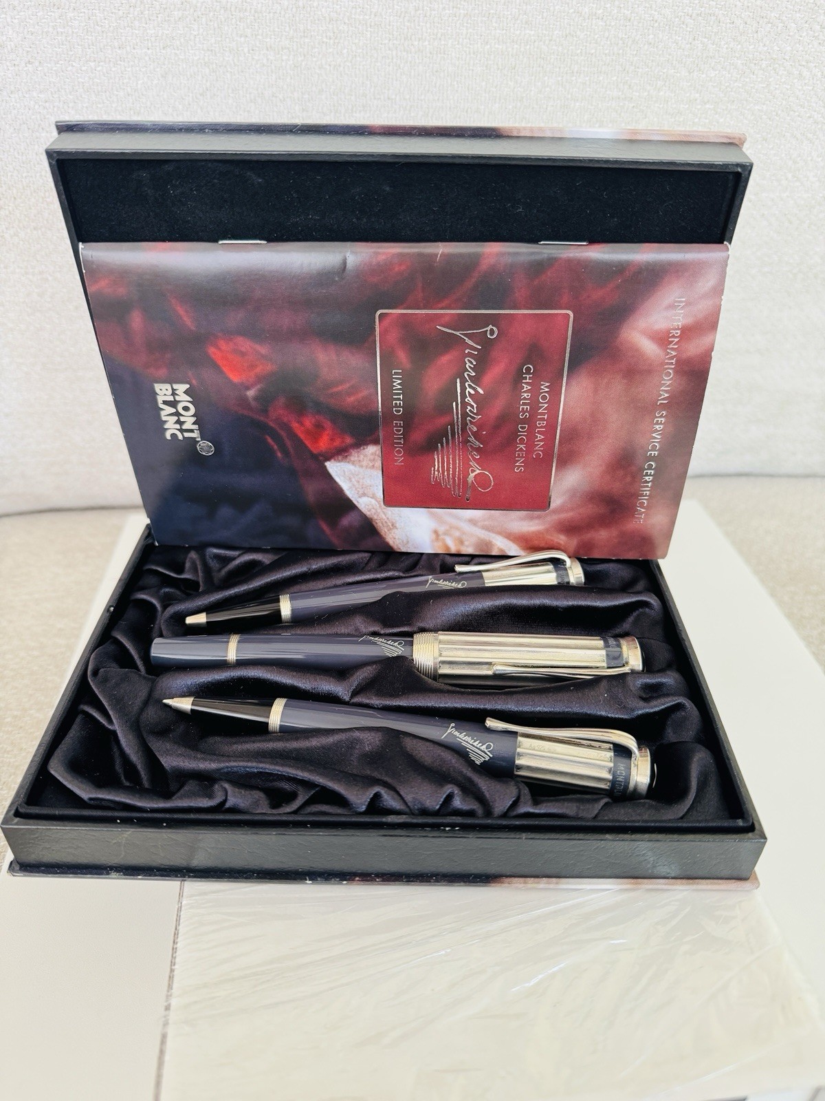 Montblanc Charles Dickens Writers Edition Set FP BP MP 18K Medium Nib - Image 7