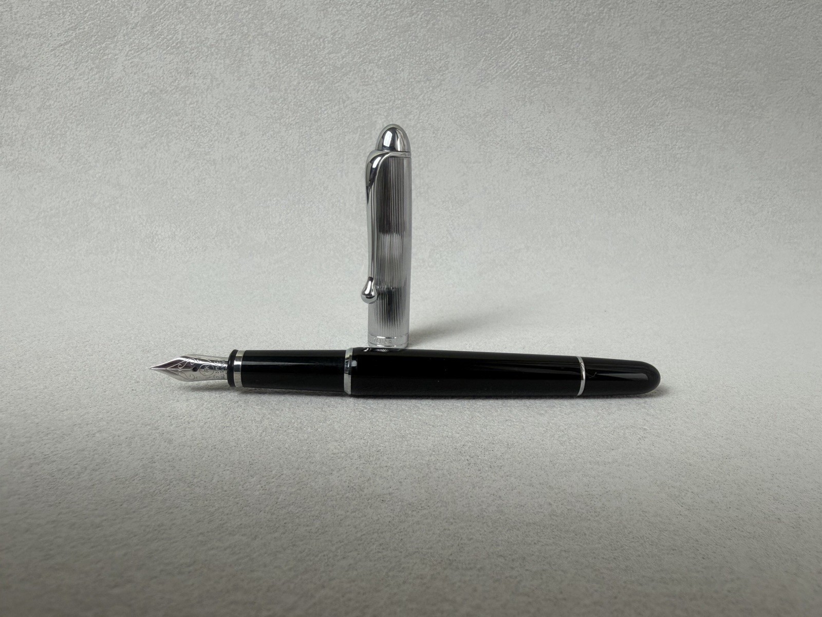 Aurora 88 Small Fountain Pen Silver Cap 14K Gold F Nib