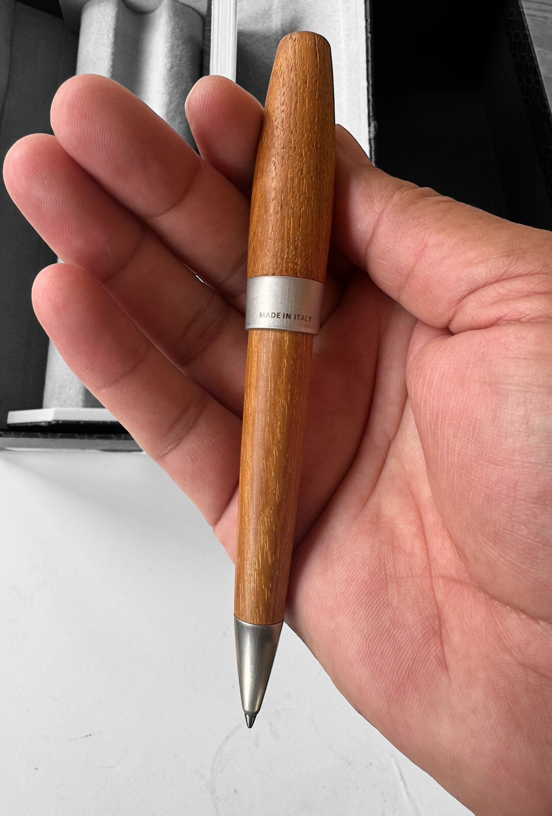 Montegrappa Heartwood Olive Wood and Stainless Steel Ballpoint Pen - Image 4
