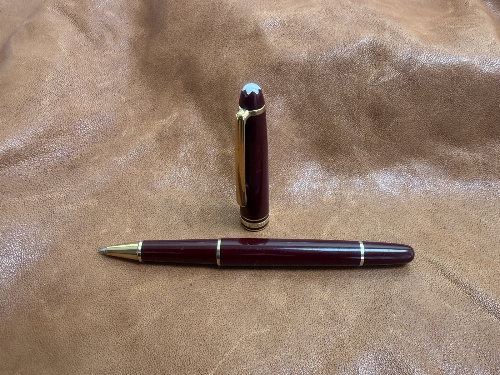 Montblanc Meisterstück Rollerball Pen Burgundy & Gold Plated Authentic