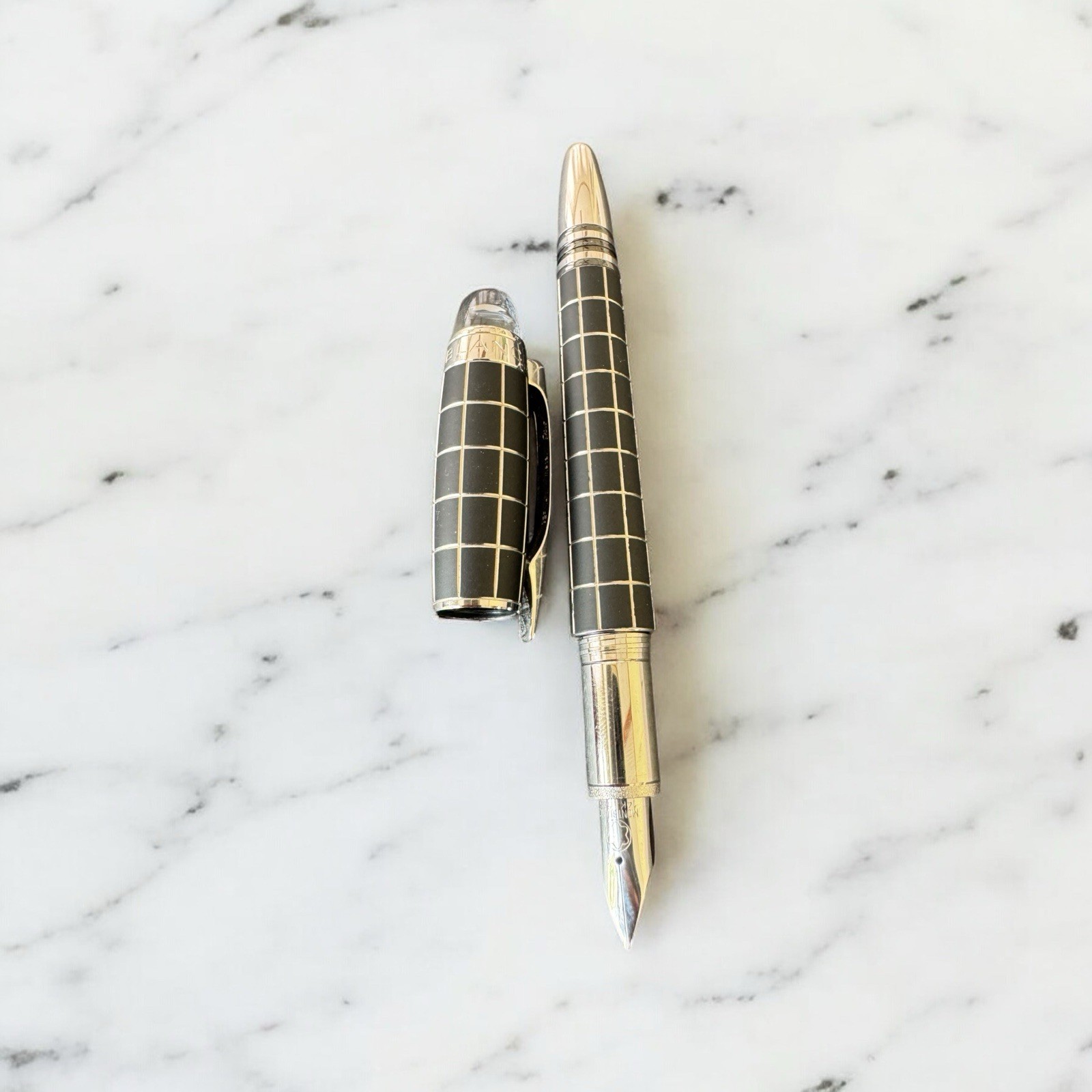 Montblanc Starwalker Fountain Pen Metal Rubber Silver Plated 14K Nib - Image 7