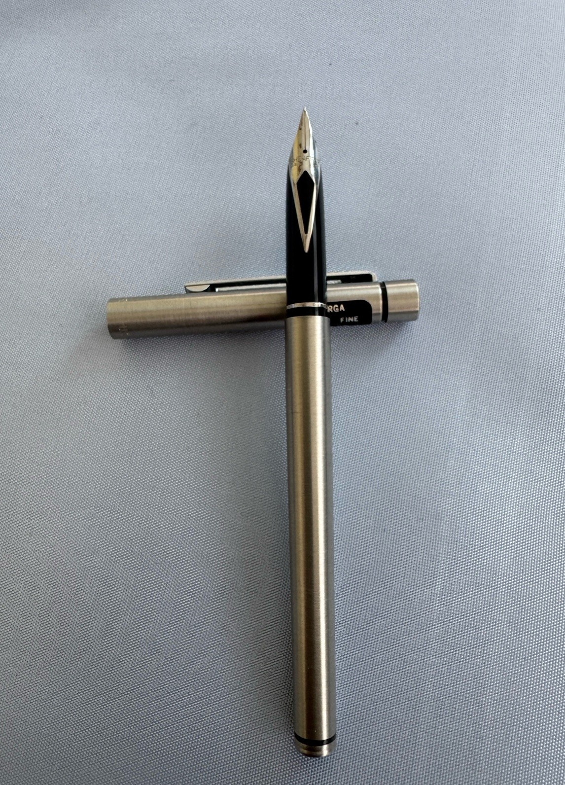 Sheaffer Targa Lifetime Stainless Steel Fountain Pen F Nib